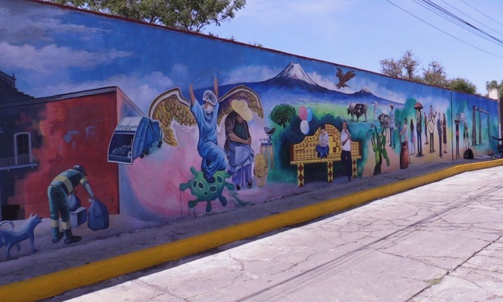 Retratan Nueva Normalidad en murales de Atlixco