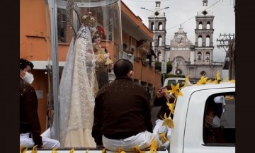 La imagen de La Virgen Carmelita fue trasladada al Hospital Covid como símbolo de fe para que los enfermos recuperen la 