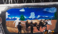 Retoman elaboración de mural en San José Miahuatlán