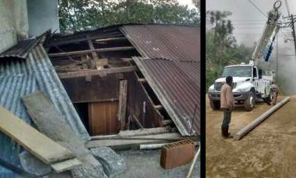 Fuertes vientos dejan más de 30 viviendas afectadas en la Sierra Negra