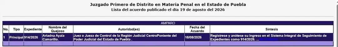 Número de expediente asignado 914/2026