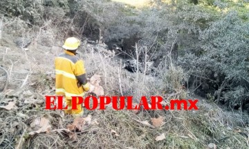 Muere chofer al volcar su camión hacia una barranca sobre la autopista México-Tuxpan 132D