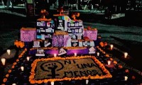 Colocan altar feminista en Tecamachalco para las víctimas del feminicido