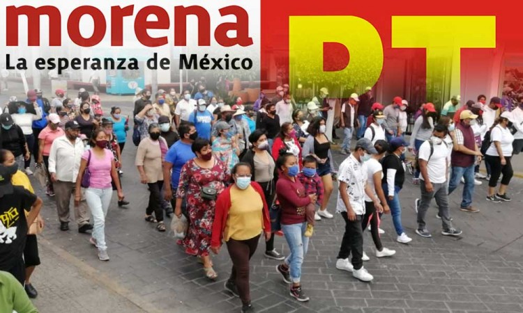 Protestan petistas y morenistas en contra ‘imposición’ de Pedro Tepole como candidato a la alcaldía de Tehuacán