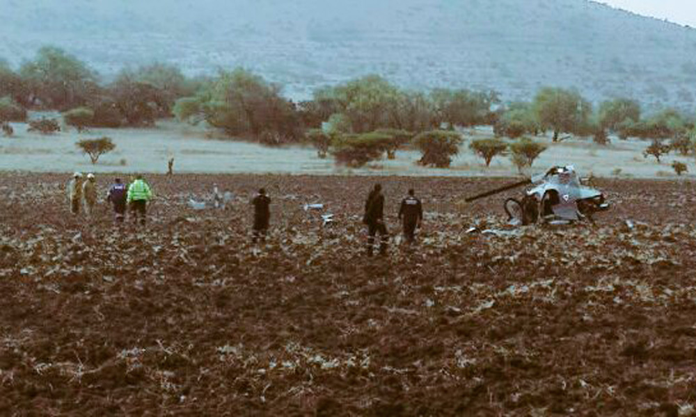 Se desploma helicóptero de Sedena en Huehuetoca