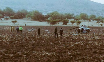 Se desploma helicóptero de Sedena en Huehuetoca