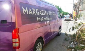 Asaltan a equipo de campaña de Margarita Zavala