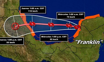 Activan alerta amarilla en Veracruz por Franklin