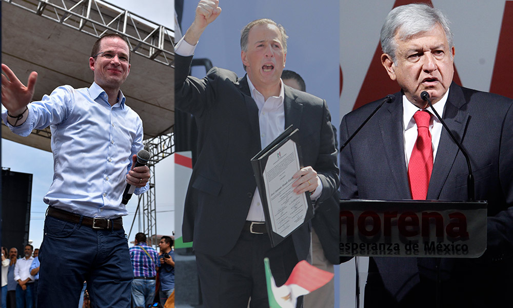 Anaya, Meade y López Obrador candidatos presidenciales
