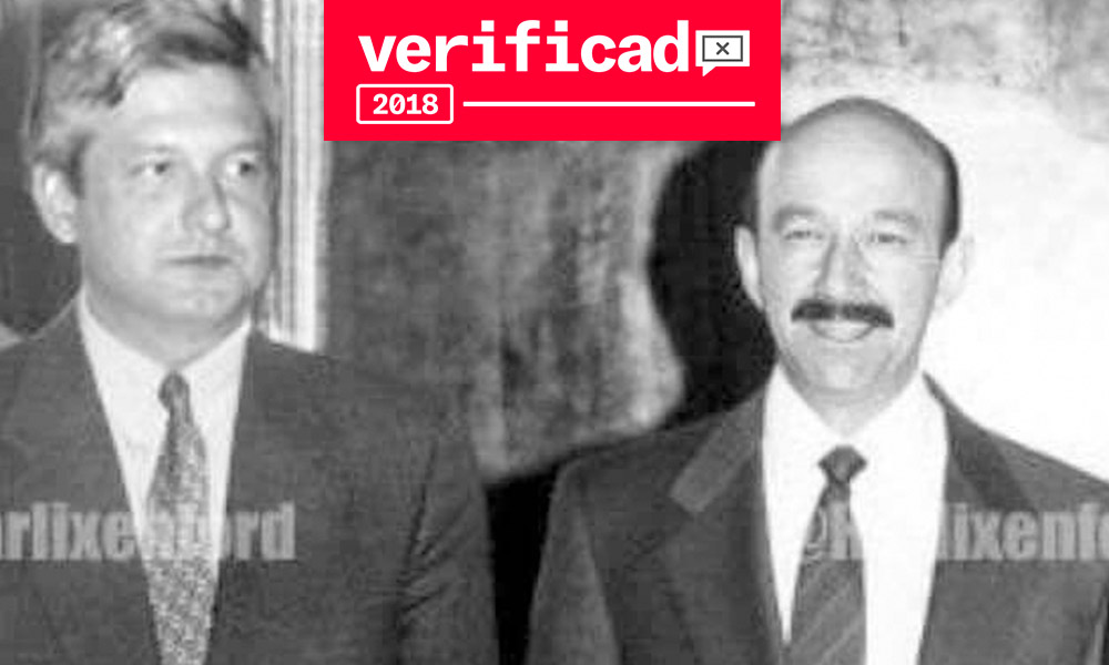 Falsa la foto de López Obrador junto a Carlos Salinas