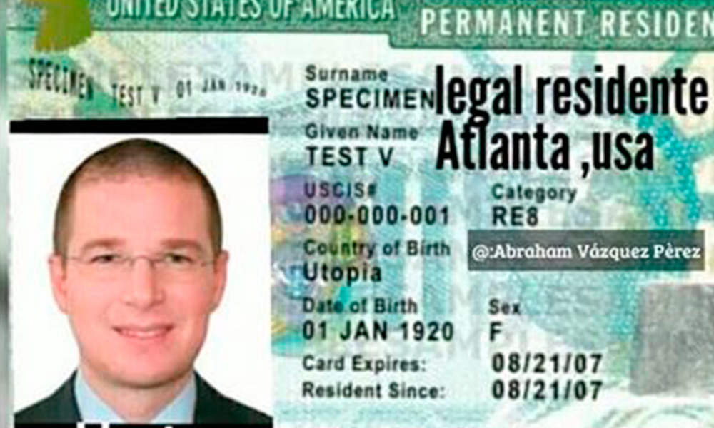 Obvio Photoshop: La Green Card que circula en redes NO es de Anaya
