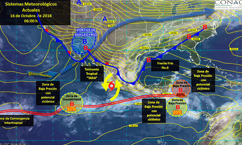 Pronostican fuertes lluvias por tormenta Tara