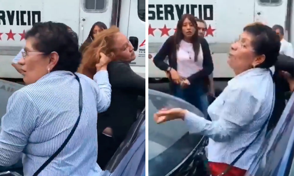 Mujer mayor agrede a persona tras percance vial en CDMX