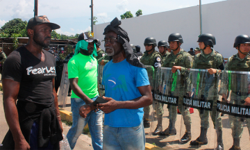 Migrantes africanos protestan en Chiapas
