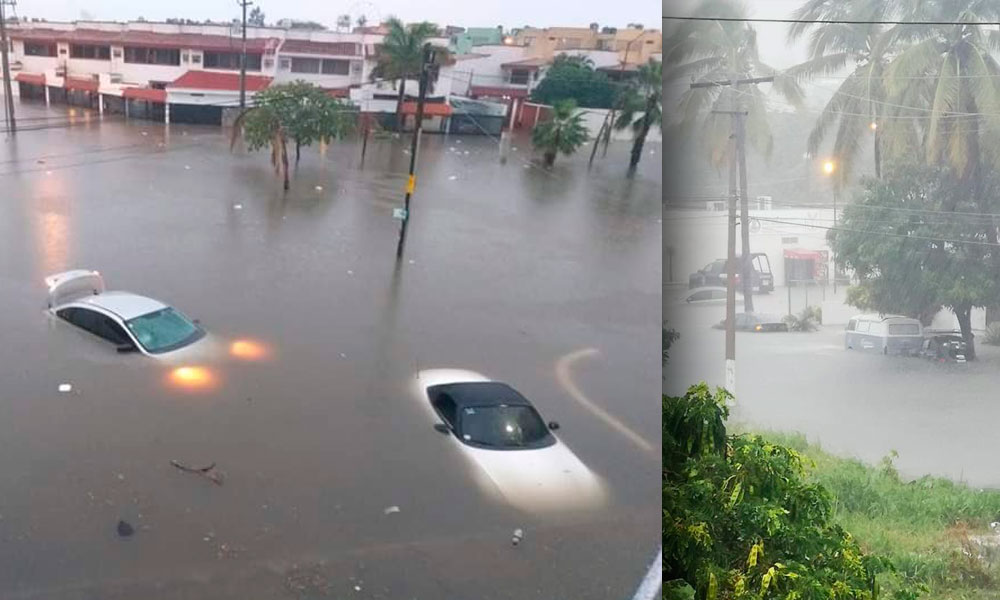 Mazatlán bajo el agua por depresión tropical en el Pacífico