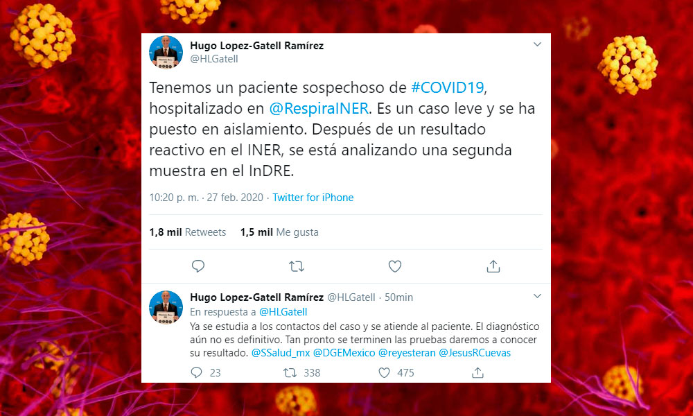 Salud teme por primer caso de coronavirus en México