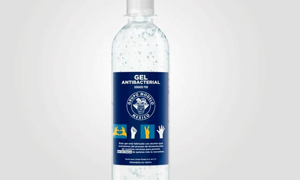 Grupo Modelo donará 300 mil botellas de gel antibacterial hechas con alcohol sustraído 