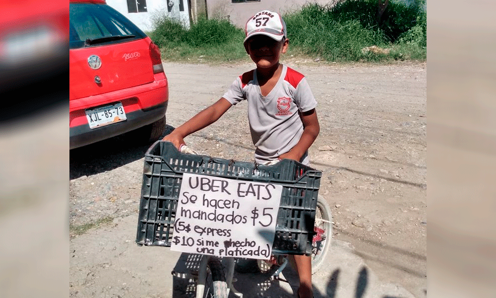 Viral: Menor  ofrece hacer mandados por 5 pesos; desea comprar una bicicleta 