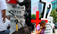 Recuerdan con anti monumento la masacre de 72 migrantes en Tamaulipas