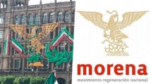 Baia, baia: Decoran Zócalo de CDMX con águila de Morena