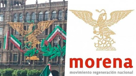 Baia, baia: Decoran Zócalo de CDMX con águila de Morena