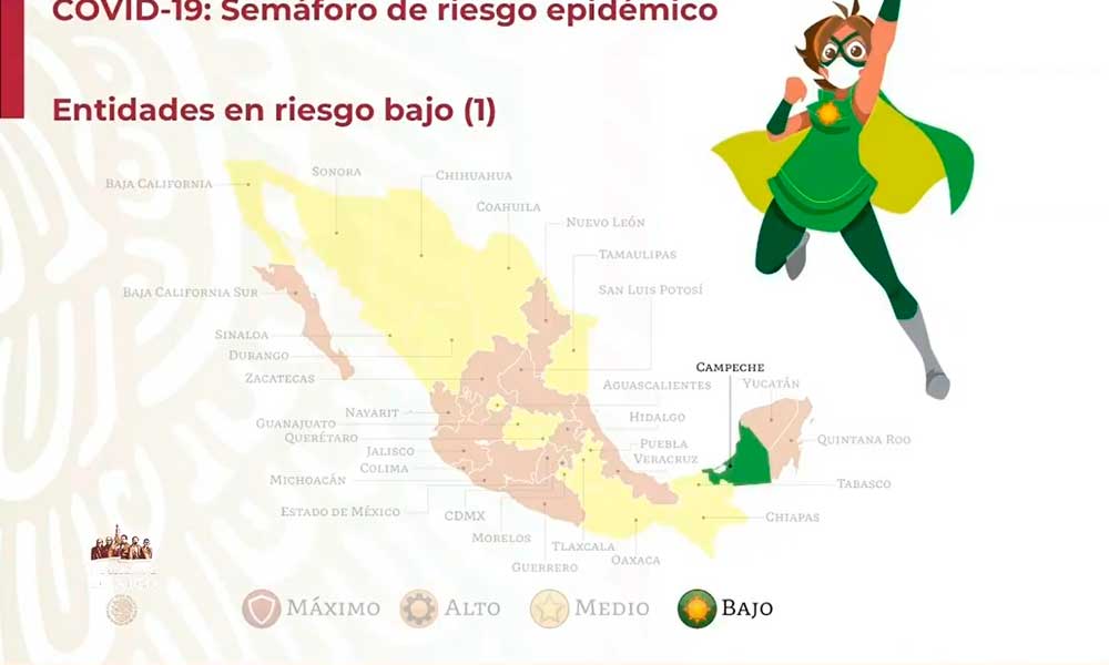 Campeche es el primer estado en ingresar al Semáforo Verde
