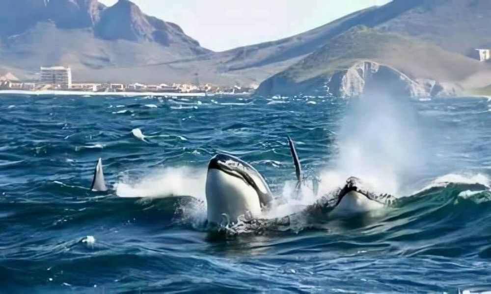 Familia de orcas cautiva a pescadores y turistas en el Mar de Cortés