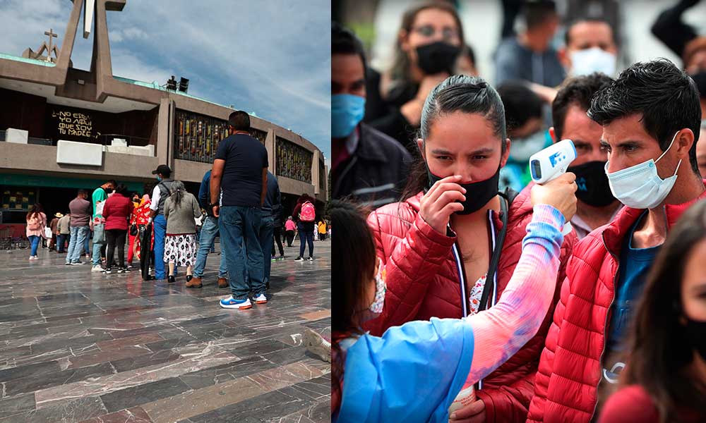 Mexicanos aglomeran la Basílica de Guadalupe antes de que cierre por Covid