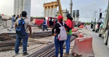 Colapso de estructura en el Tren Maya causa lesiones a dos trabajadores en Xul-Ha, Quintana Roo.