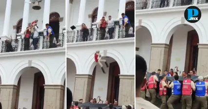 Lanzan a alumno desde balc&oacute;n para recrear a Juan Escutia en Ameca 
