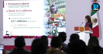 Sheinbaum destaca &ldquo;primavera laboral&rdquo; con m&aacute;s empleo en M&eacute;xico&nbsp;