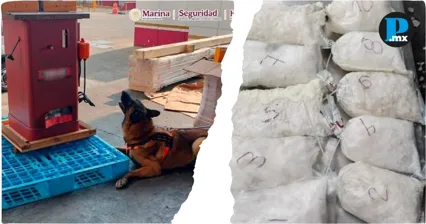 Autoridades decomisan 10 kilos de metanfetamina en maquinaria del AICM
