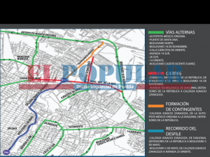 Cierre de vialidades, desde las 6 horas