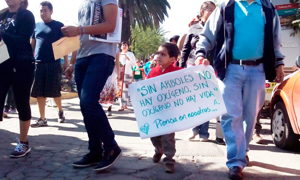 Protestan en contra de tala de árboles por ciclopista 