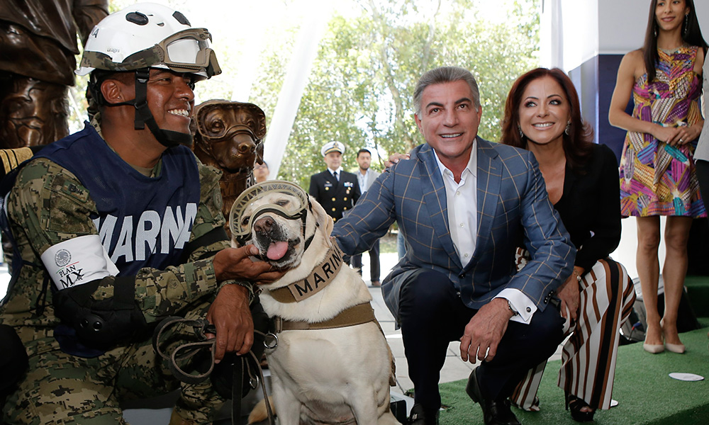 Recibe homenaje Frida la perrita rescatista