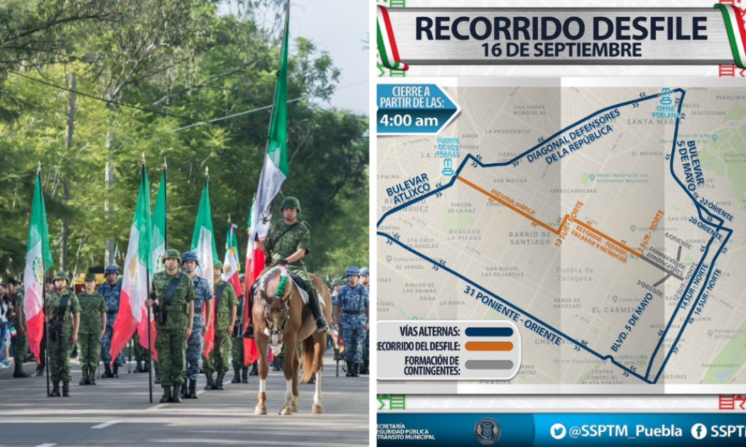 Este será el recorrido para el desfile del 16 de septiembre