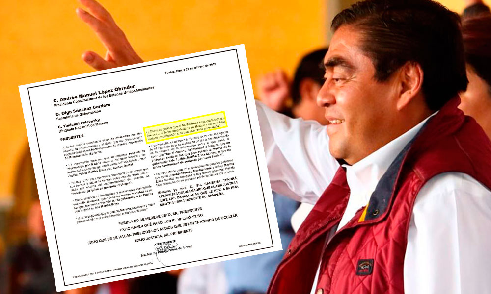 Hay intención política en la carta de Martha Hidalgo: Barbosa