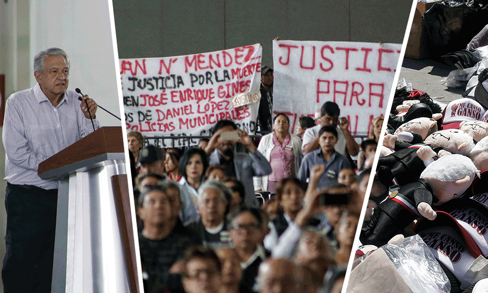 Souvenirs, selfies y protestas enmarcan visita de AMLO