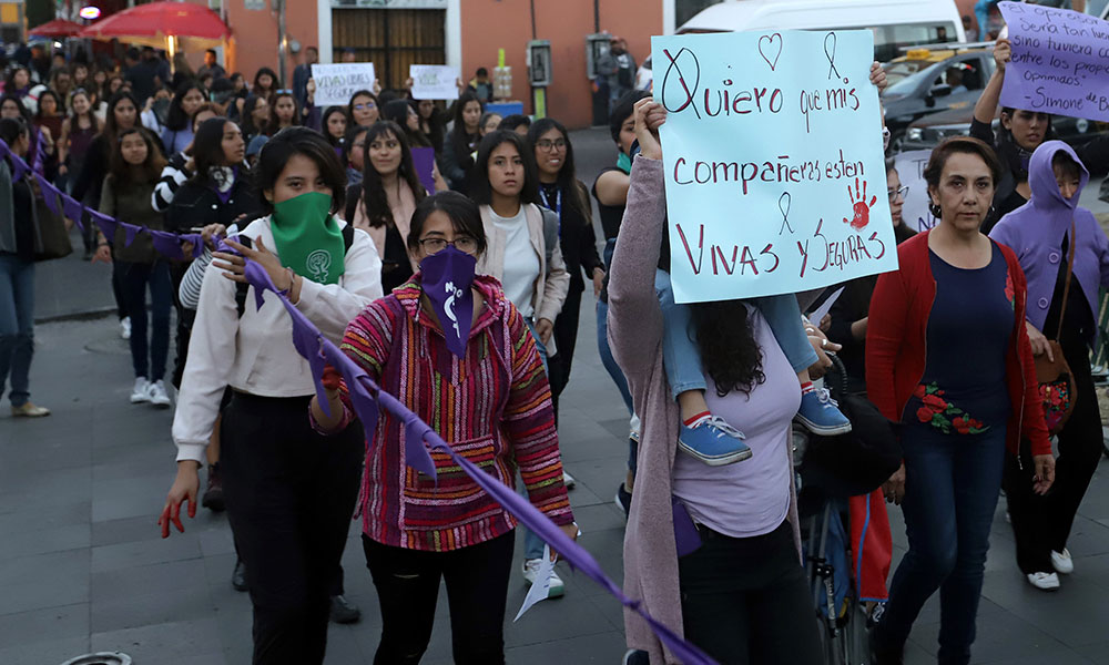 Grupo feminista se manifestó frente a Fiscalía Especializada en Delitos Sexuales