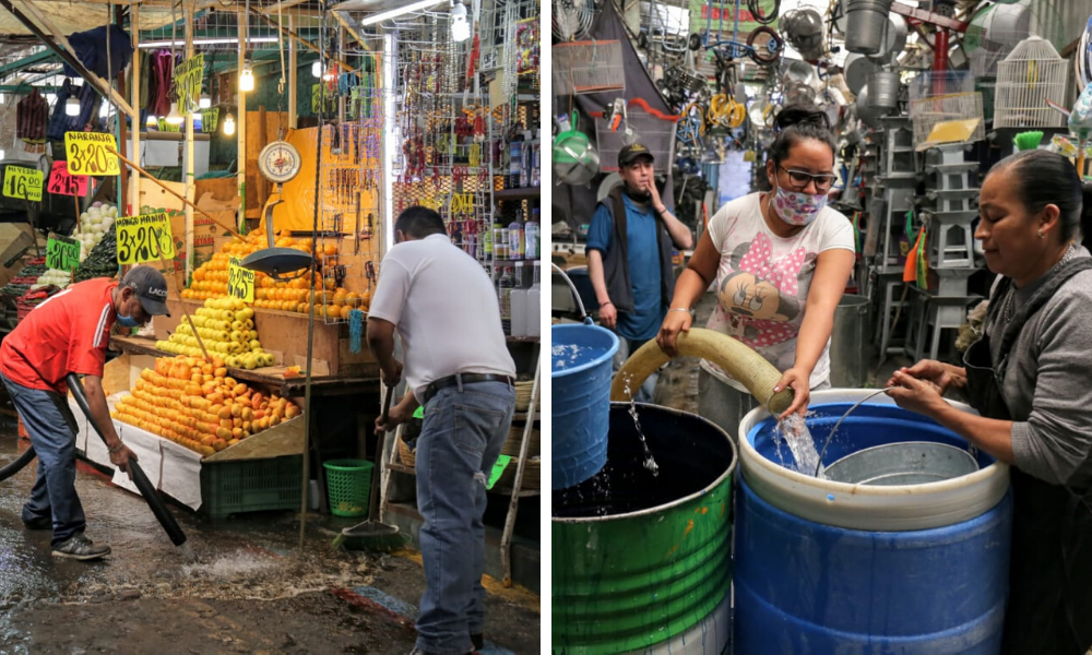 Sanitizan mercado Hidalgo, no dejarán de trabajar.