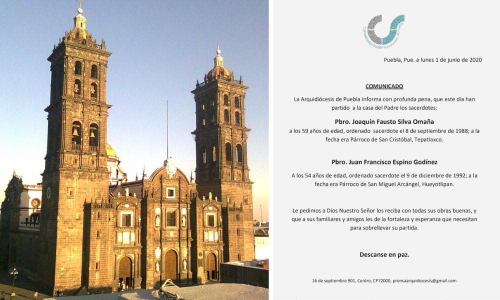 Mueren dos sacerdotes más por Covid-19 en Puebla