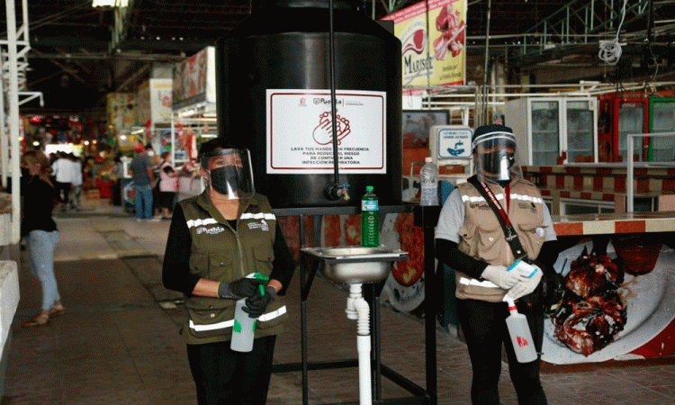 Realizan sanitización al mercado La Acocota