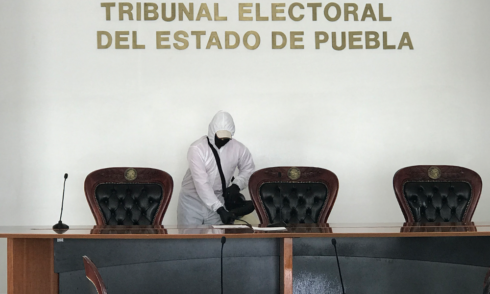 Sanitizan Tribunal Electoral Puebla