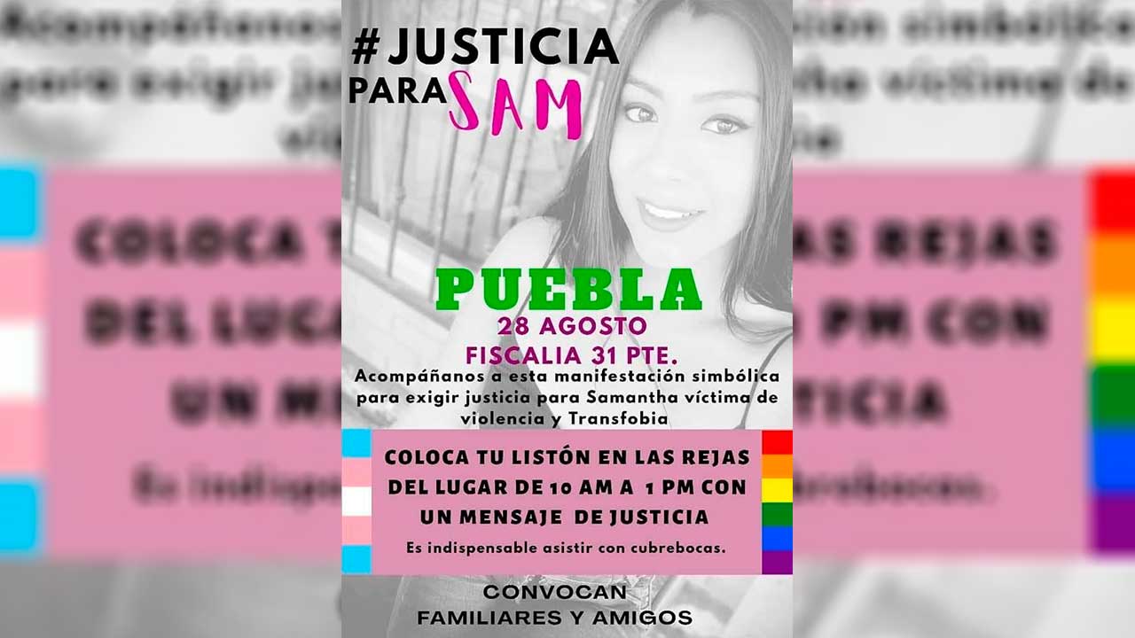 Realizarán marcha para exigir justicia para Samantha, mujer trans asesinada en Atlixco