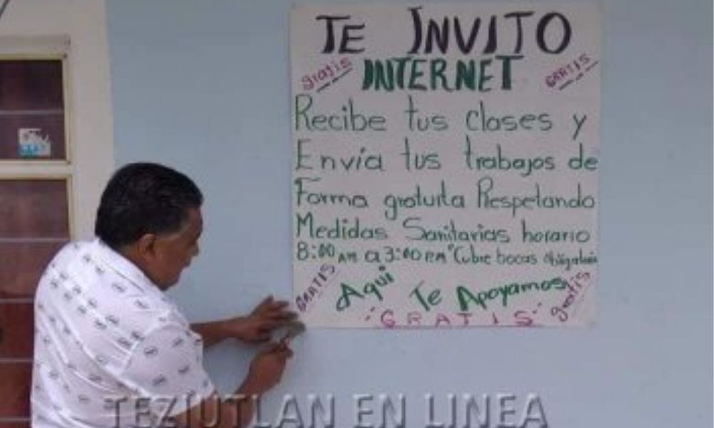 “Te invito internet gratis”: poblano apoya a estudiantes en San Salvador el Seco