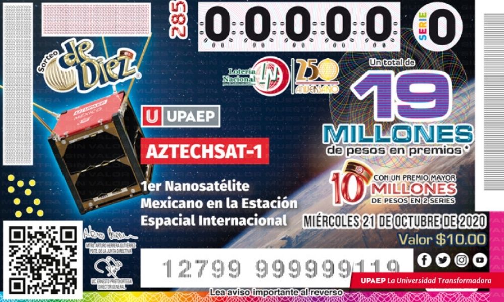 El AztechSat-1 llega a la Lotería Nacional