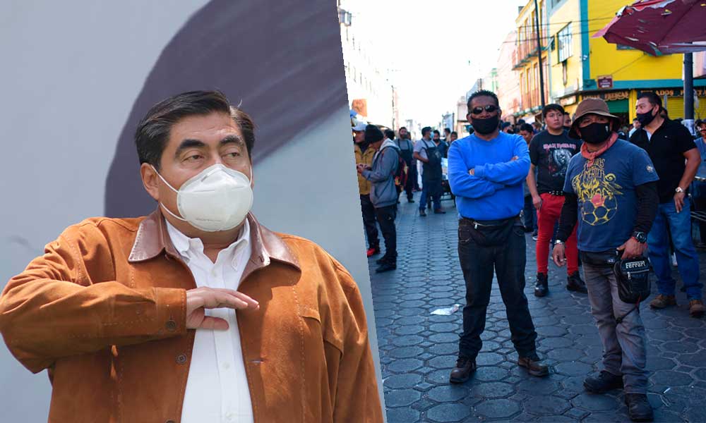 Líderes de ambulantes en Centro de Puebla son unos delincuentes, acusa Barbosa 