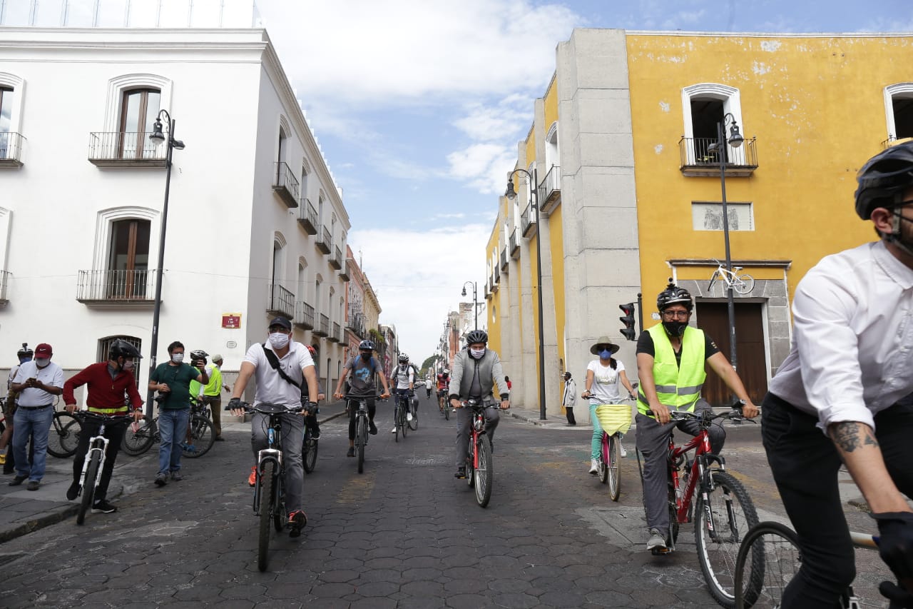 El punto de partida fue la 5 poniente y 5 sur del centro histórico de Puebla.