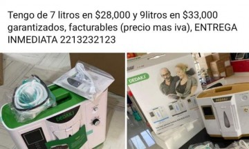 Venta de tanque de oxígeno en Facebook hasta en 33 mil pesos 