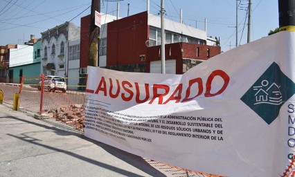 Obras del Centro Histórico de Puebla detenidas por falta de permisos 